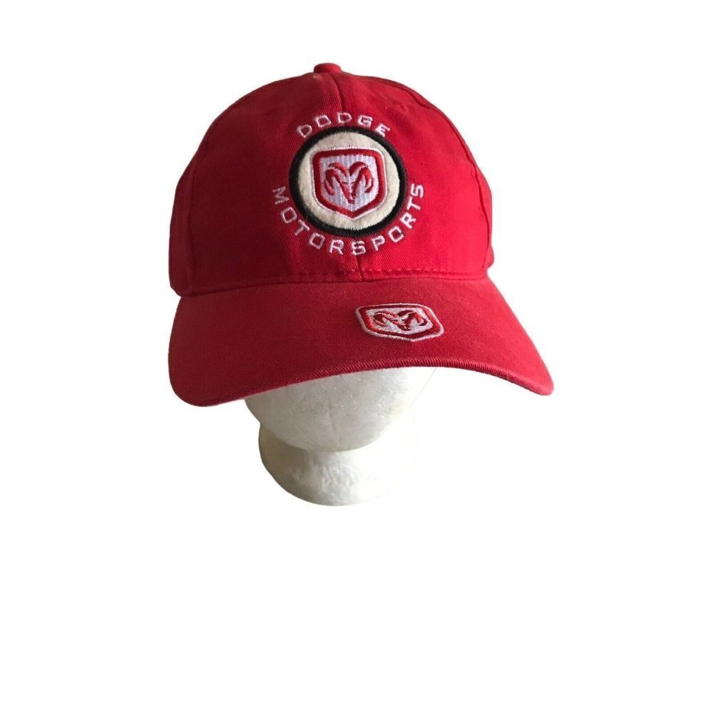 Dodge Motorsports Red Adjustable Baseball Cap With‎ Embroidered Logo